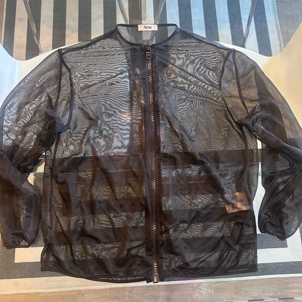 Acne Black Sheer Jacket. Size small